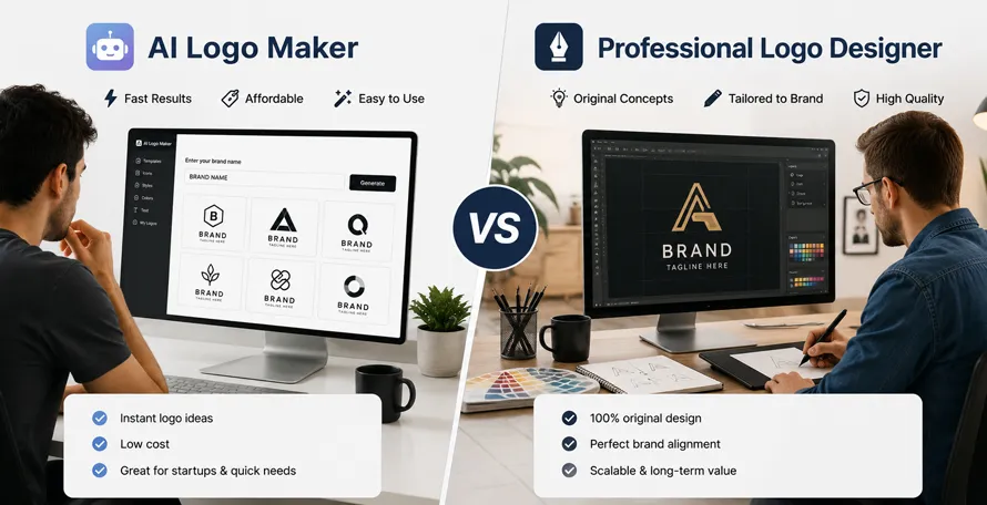 AI Logo Maker vs Professional Logo Designer