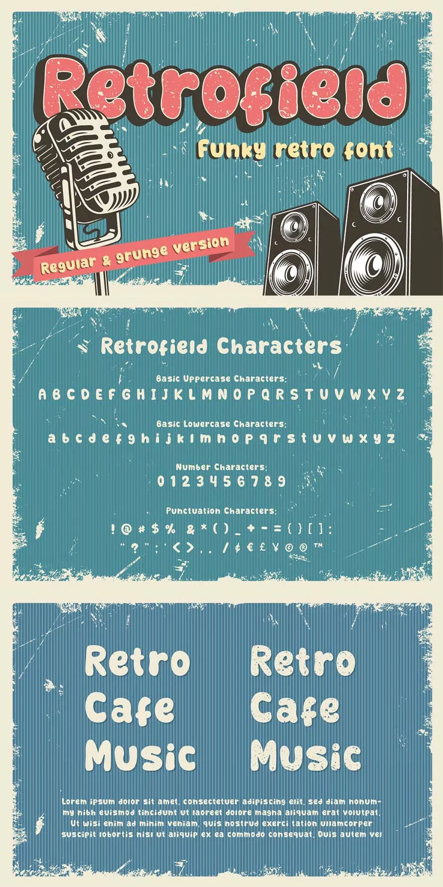 Retrofield - Funky Old Vintage Retro Font Retrofield - Funky Old Vintage Retro Font