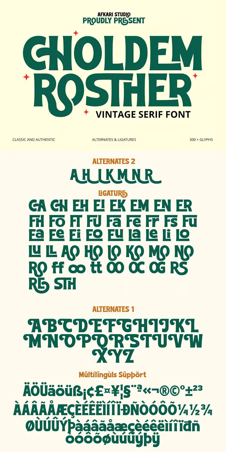 Choldem Rosther - Vintage Serif Display Font Choldem Rosther - Vintage Serif Display Font