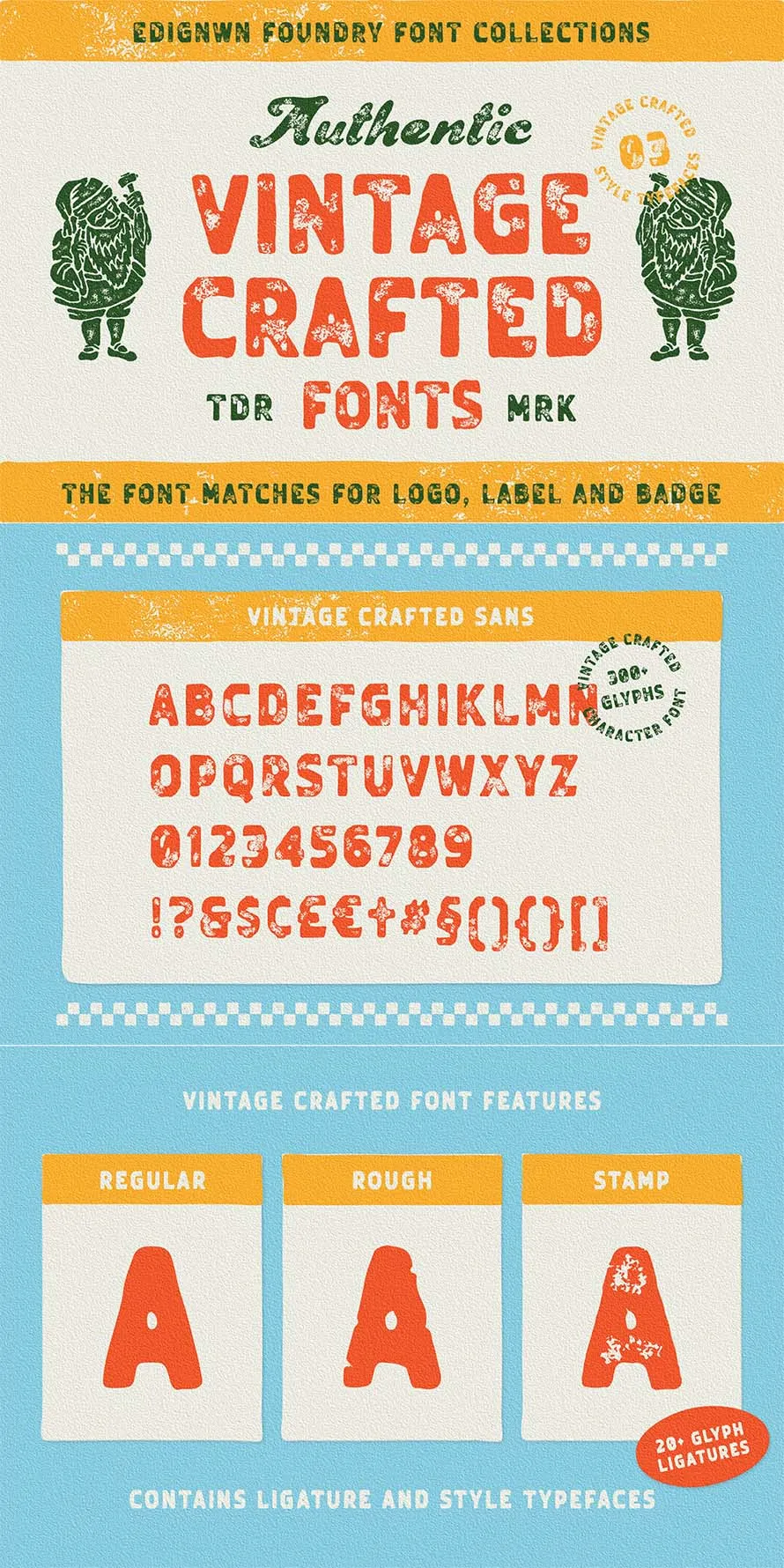 Vintage Crafted - Hand Drawn Font Vintage Crafted - Hand Drawn Font