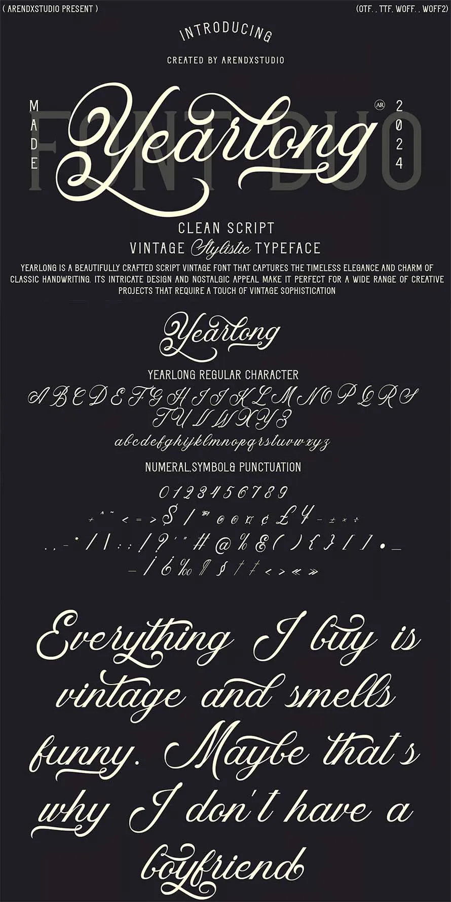 Yearlong Script Vintage Font Yearlong Script Vintage Font