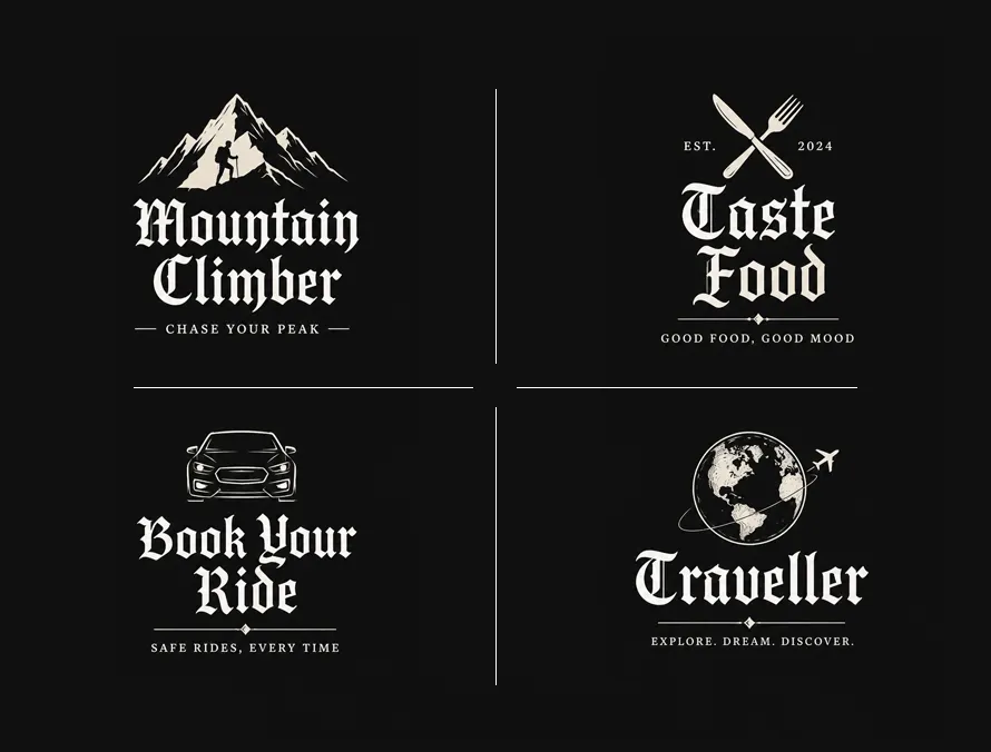 vintage style logos using Olden Stones Font