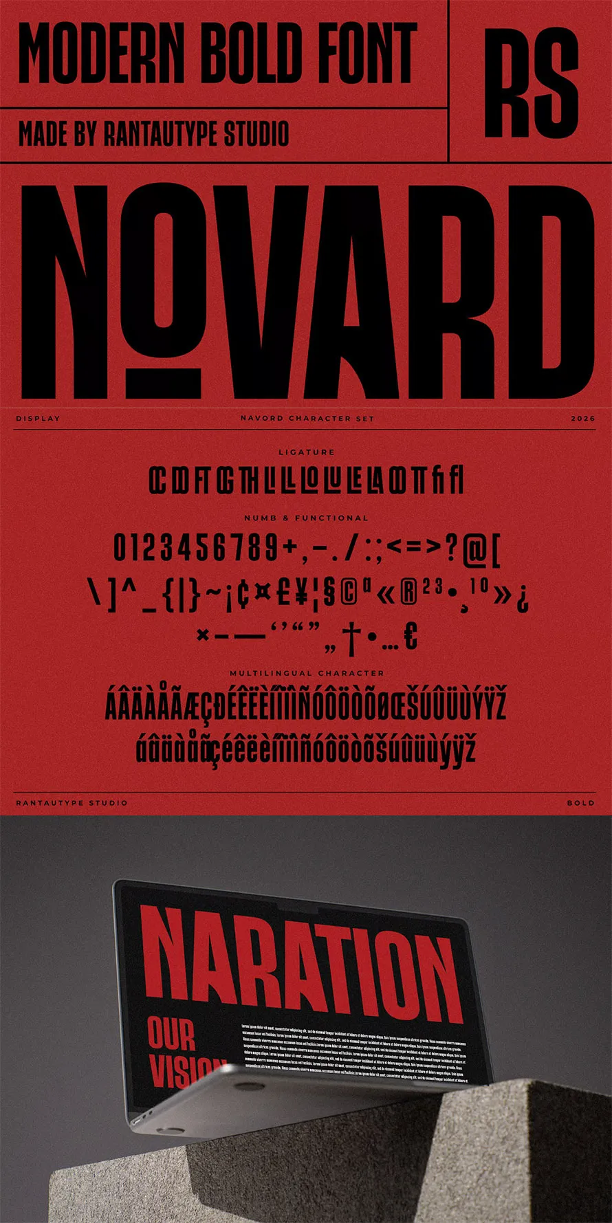 Novard Modern Bold Font Novard Modern Bold Font