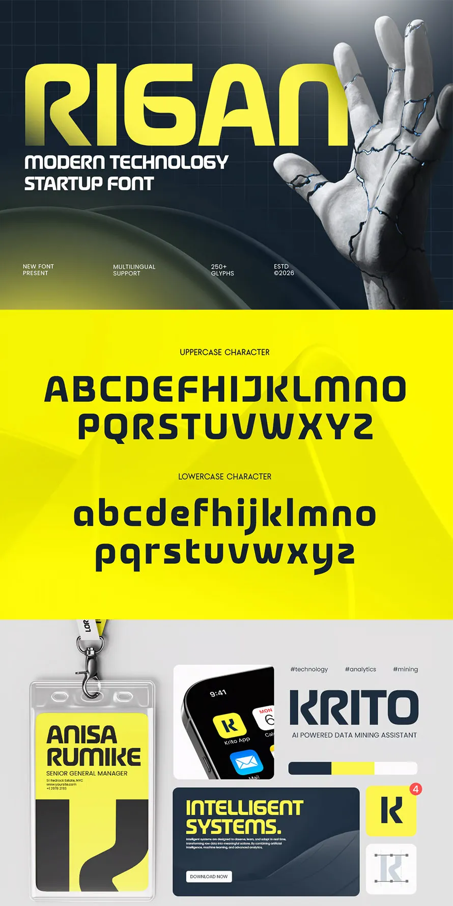 Rigan - Modern Technology Startup Font Rigan - Modern Technology Startup Font
