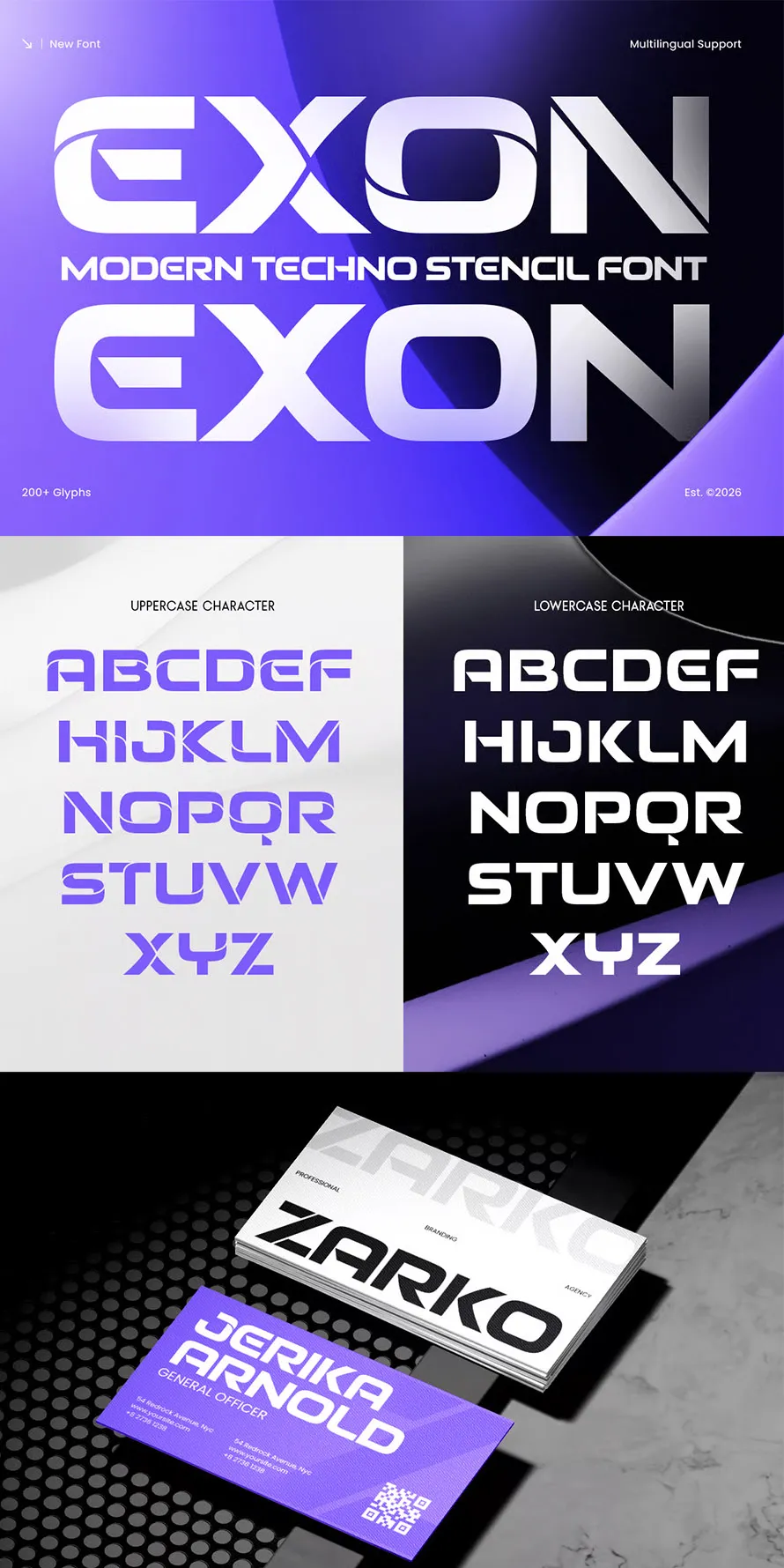 Exon - Modern Techno Stencil Font Exon - Modern Techno Stencil Font