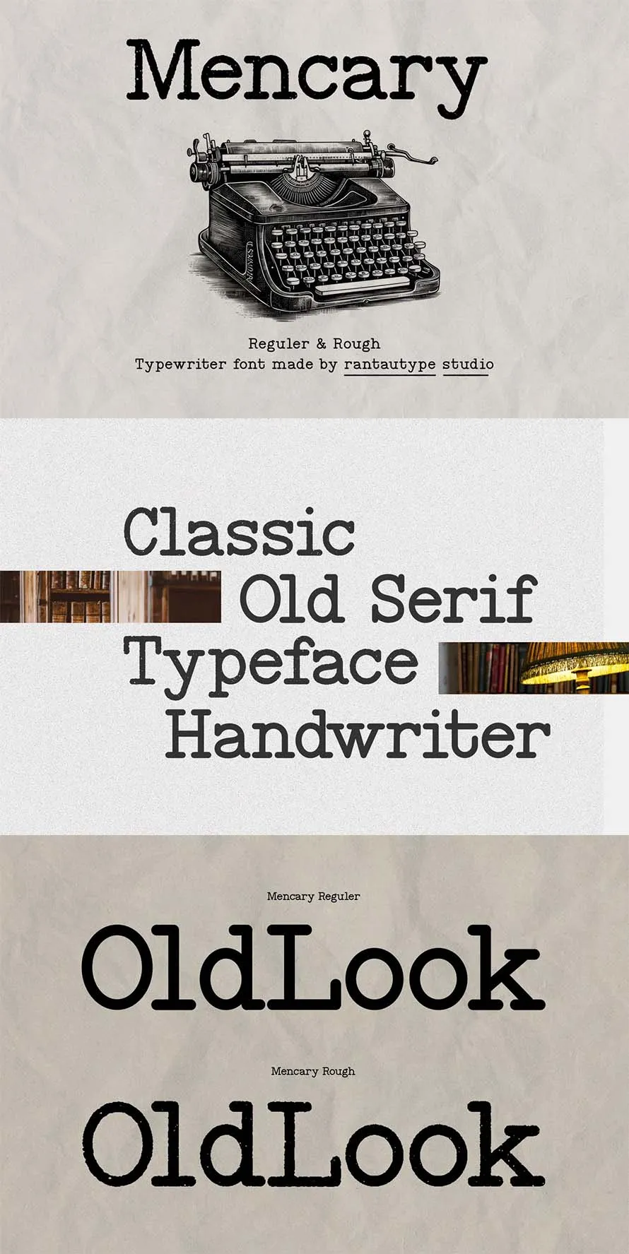 Mencary A Old Typewriter Font