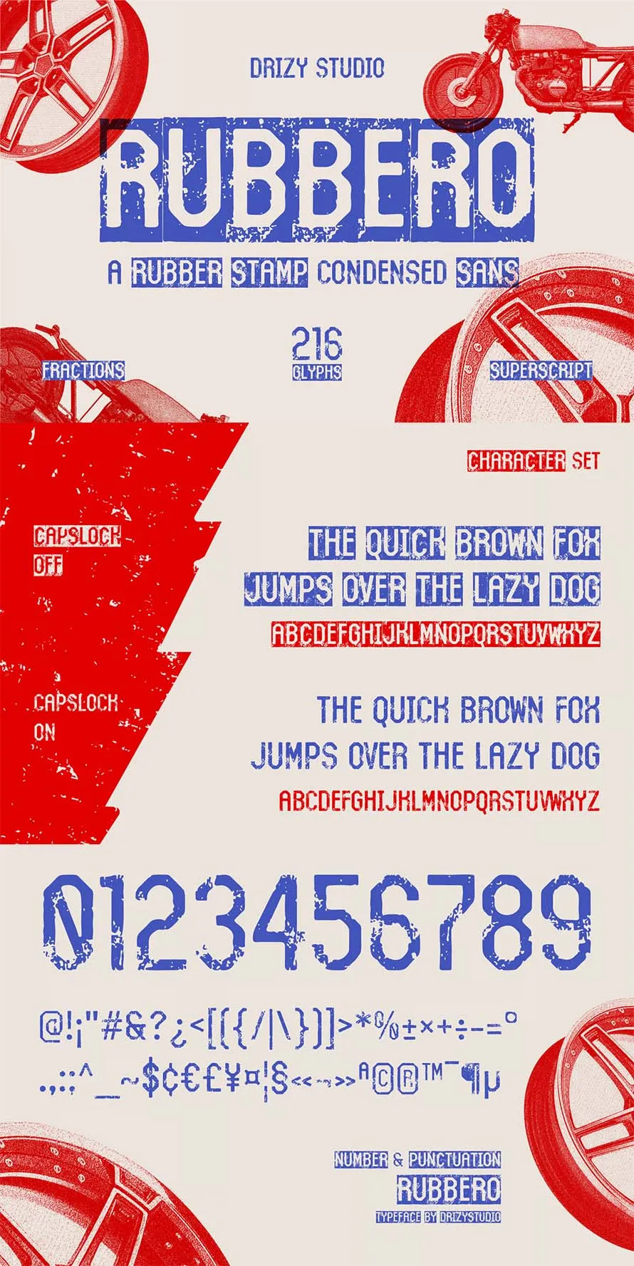 Rubbero – Rubber Stamp Condensed Font