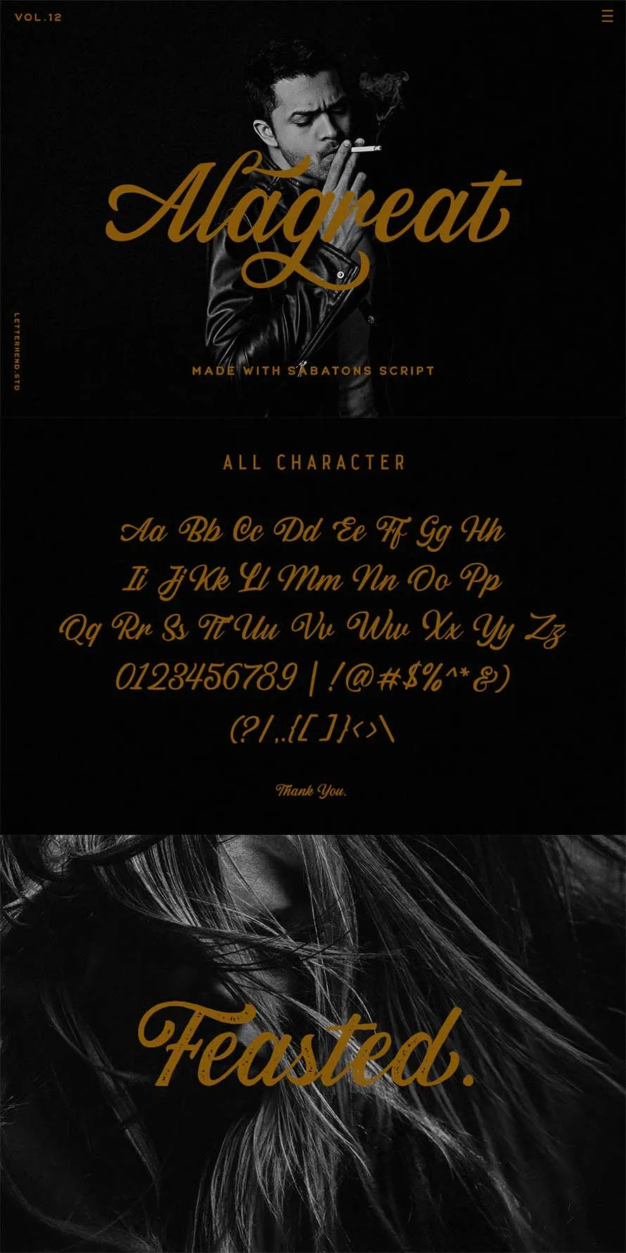 Sabatons Script - Regular & Stamp style